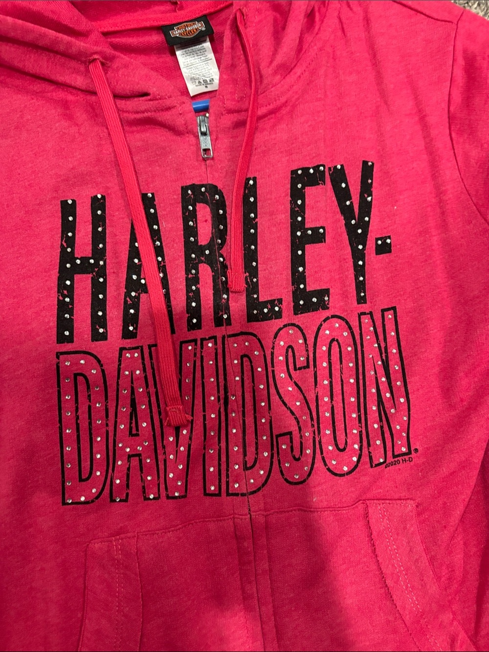 Harley-Davidson Hot Pink Full-Zip Hoodie - Picture 4 of 4